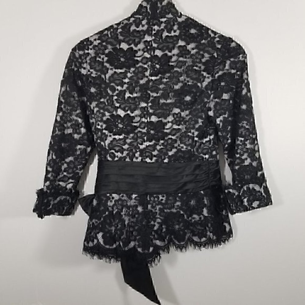 Tadashi Collectin Scallop Lace Trim Blazer Size 8 - Picture 5 of 7